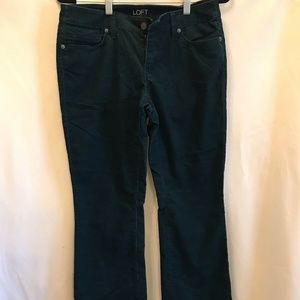 Loft Ann Taylor Curvy Boot Green Corduroy Jeans Sz 6